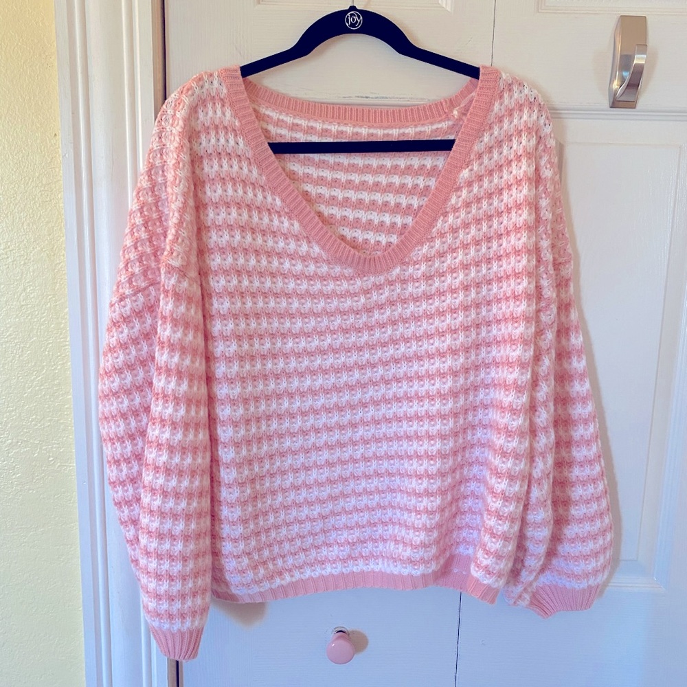 pink oversized sweater